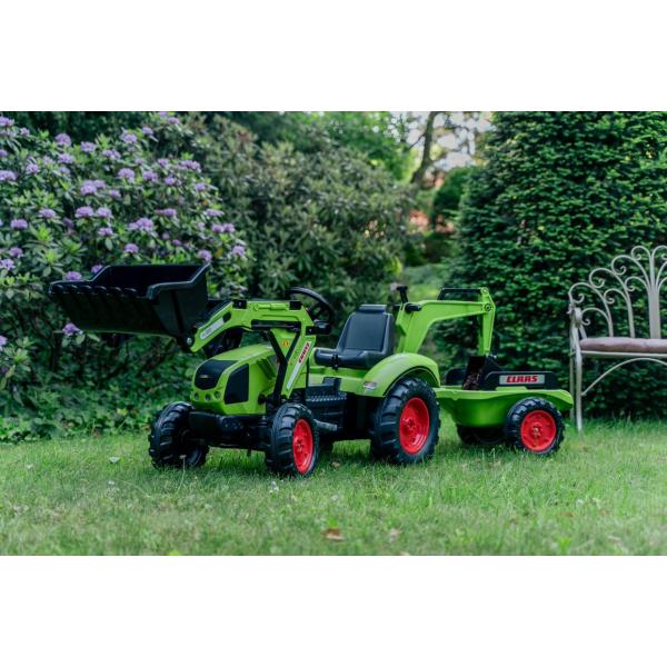 Falk Šlapací traktor velký 2070Y Claas Arion 430 s nakladačem, rýpadlem a vlečkou (obrázek 9)