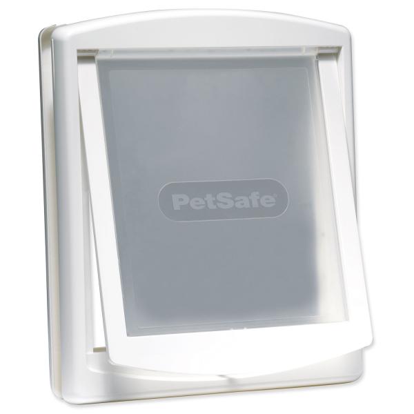 Dvierka PetSafe plastové s transparentným flapom biele, výrez 37x31,4cm