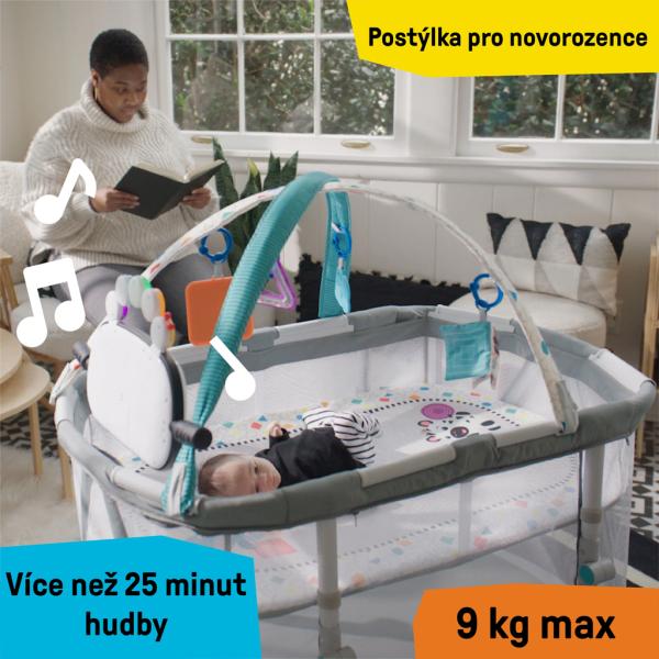 BABY EINSTEIN Postýlka s ohrádkou na hraní a klavírem 3v1 Kick & Snooze™ 0m+ (obrázek 3)