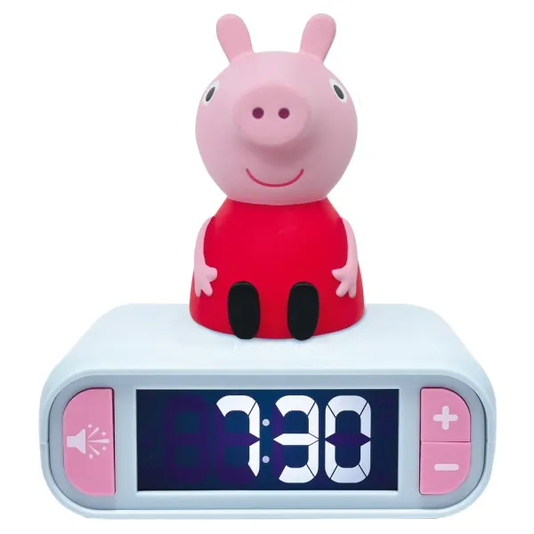 Budík s nočním 3D světlem - Prasátko Peppa