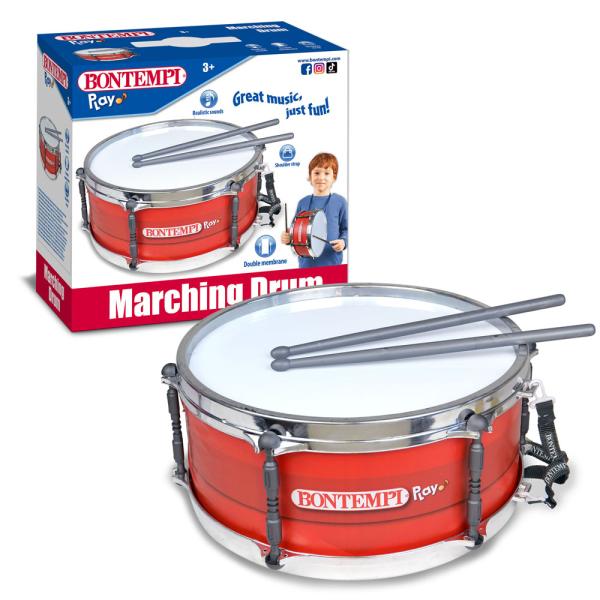 Bontempi Marching Drum – dětský buben s popruhem a paličkami, 34 cm (obrázek 3)