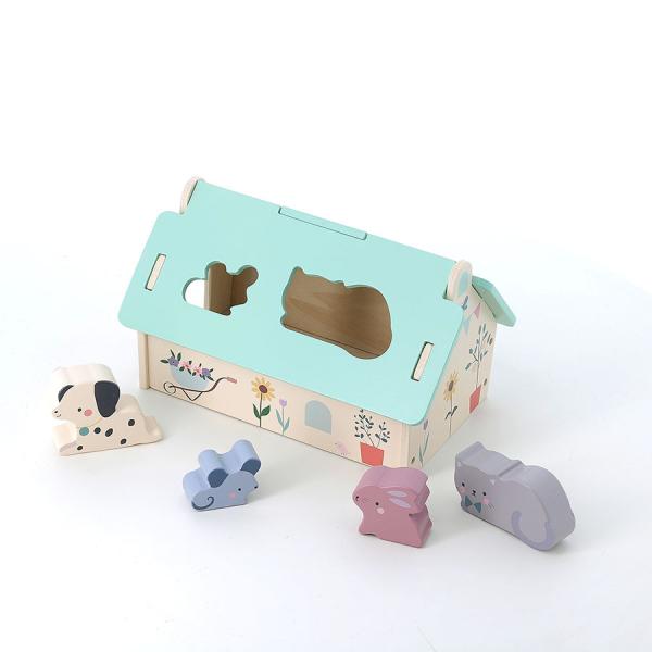 Vilac Dřevěná vkládačka Domeček pro zvířátka Sarah Betz