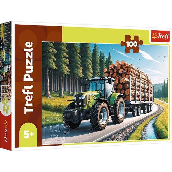 Trefl Puzzle 100 Lesný traktor