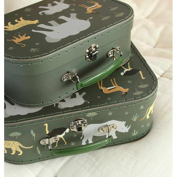 A Little Lovely Company – sada dvou kartonových kufříků – zvířata ze savany