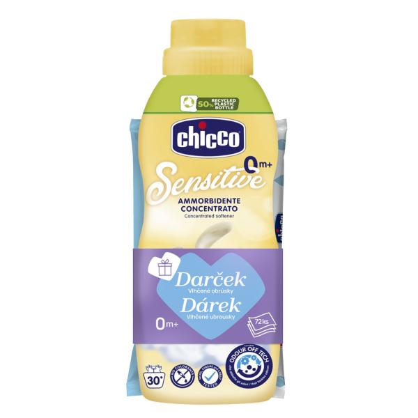 CHICCO Aviváž koncentrovaná Jemný dotyk 750 ml + vlhčené ubrousky 72 ks zdarma