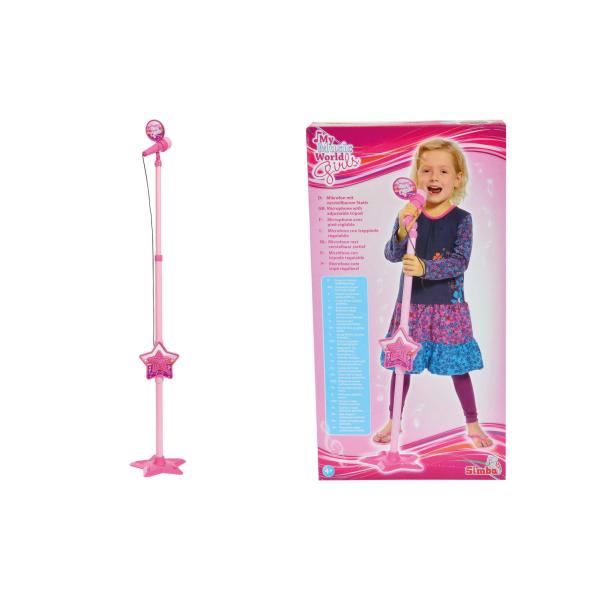 MMW Růžový mikrofon se stojanem, i pro MP3