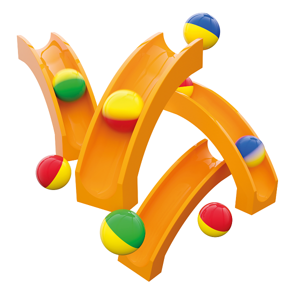 HUBELINO Kuličková dráha – rozšíření 12 ks, skluzavka