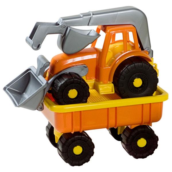 Androni Traktorový nakladač s vlekem Power Worker – délka 58 cm, oranžový