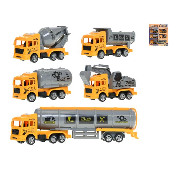 Stavební vozidla 11-23,5cm zpětný chod 5ks