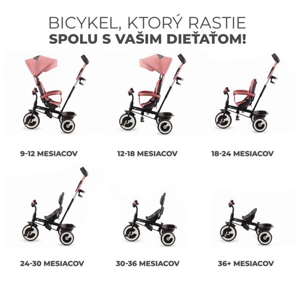KINDERKRAFT Tříkolka Aston Rose pink (obrázek 3)