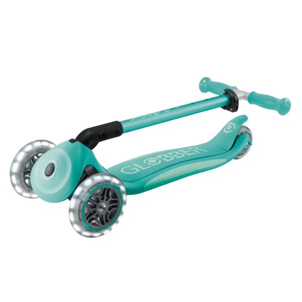 Globber dětská skládací koloběžka Elite Lights Dark Mint (obrázek 4)