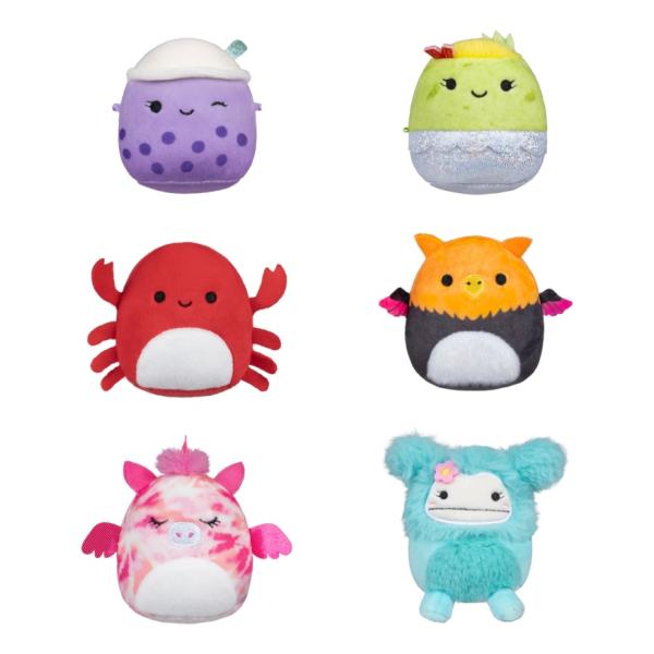 Squishmallows Micromallows Balení 6 ks – Gryf, Alicorn, Burrito, Krab, Bigfoot, Boba