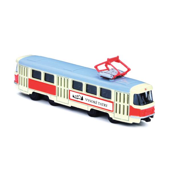 Kovová retro električka 16 cm Vysoké Tatry