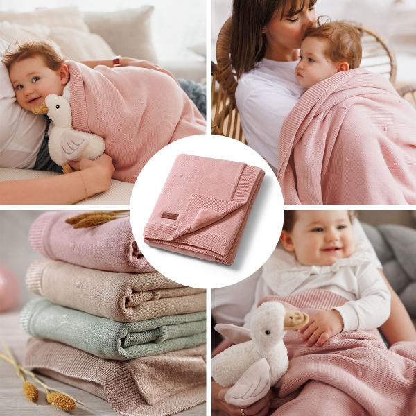 BABYONO Deka z přírodní bavlny 75 × 100 cm pink 0m+ (obrázek 10)