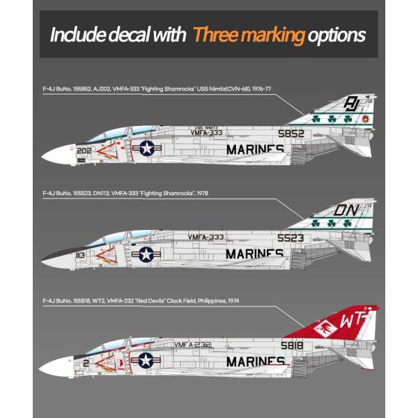 Model Kit letadlo 12356 – USMC F-4J Phantom II „VMFA-333 Fighting Shamrocks“ (1:48)