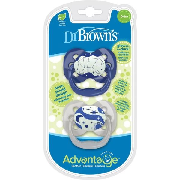 Dr.Browns Svítící Advantage dudlík 0-6m 2ks modrý (obrázek 4)