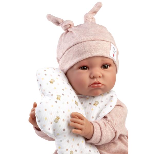 Llorens 74508 NEW BORN - realistická panenka miminko se zvuky a měkkým látkovým tělem - 45 (obrázek 4)