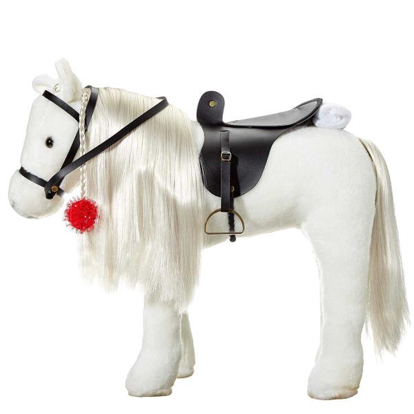 Götz bílý poník Lipizzan na česání a ježdění pro panenky 50cm (obrázek 3)