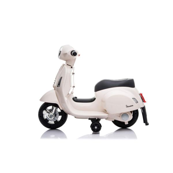 Elektrická motorka Vespa GTS, bílá, s pomocnými koly, Licencované, 6V Baterie, 30 (obrázek 4)