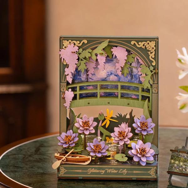 RoboTime 3D dřevěná skládačka Třpytivé lekníny (obrázek 3)