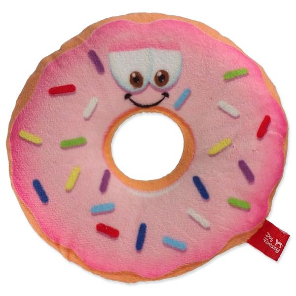 Hračka Dog Fantasy donut s tváří růžový 12cm