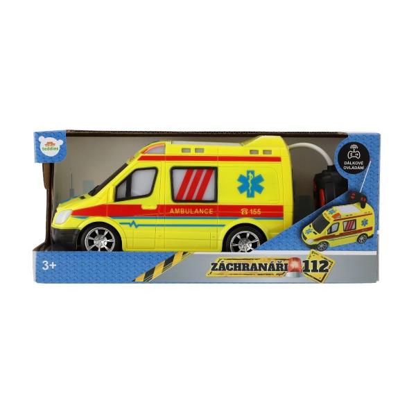 Auto RC ambulance plast 20cm na dálkové ovládání na baterie se světlem (obrázek 8)