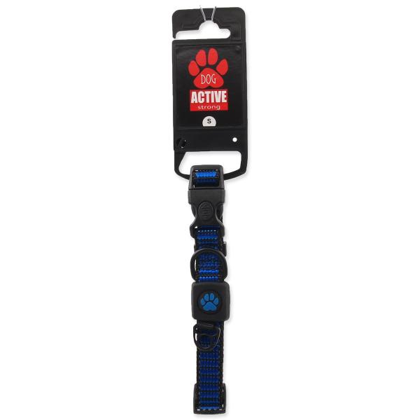 Obojek Active Dog Strong S modrý 1,5×27-37cm