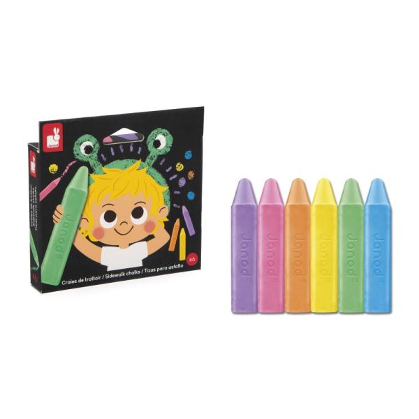 Janod Colorino Farebné kriedy na chodník 6 farieb