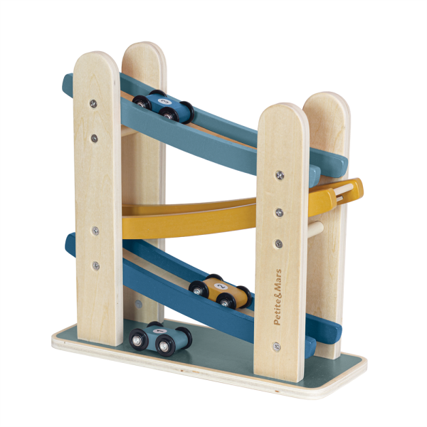 PETITE&MARS Hračka drevená pretekárska dráha Milky Way Wood of Mars  Cosmic Blue