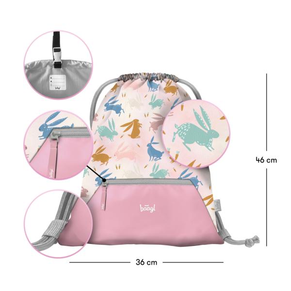 Taška BAAGL s priehradkou na zips Bunny (obrázek 3)