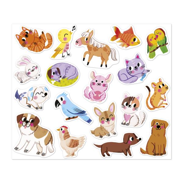 Janod Stickers Samolepky Domácí zvířata 100 ks od 18 měsíců (obrázek 5)