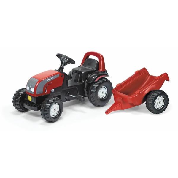 Rollytoys Šlapací traktor Rolly Kid Valtra s vlečkou červený