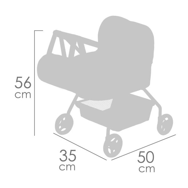 DeCuevas 86051 Můj první kočárek pro panenky s taškou GALA 2023 - 56 cm (obrázek 7)