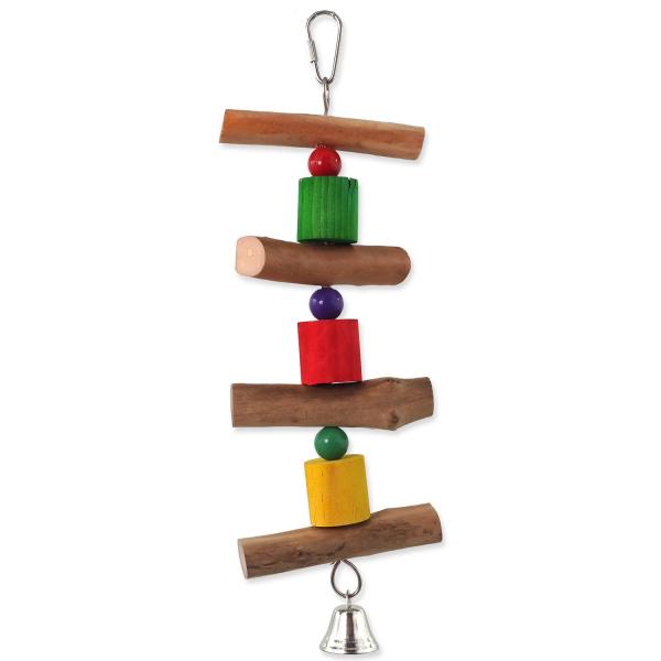 Hračka Bird Jewel závěsná dřevěná se zvonkem 30cm