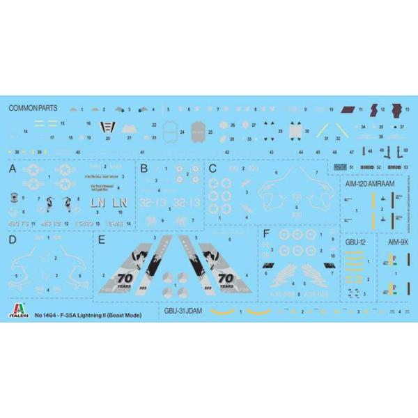 Model Kit letadlo 1464 - F-35A Lightning II (Beast Mode) (1:72) (obrázek 3)