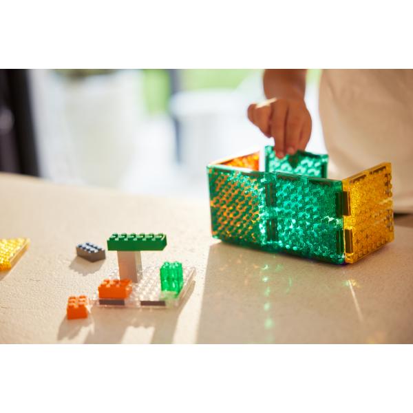 Cleverclixx Magnetická stavebnice Brick Tiles Pack Intense – 16 ks (obrázek 10)