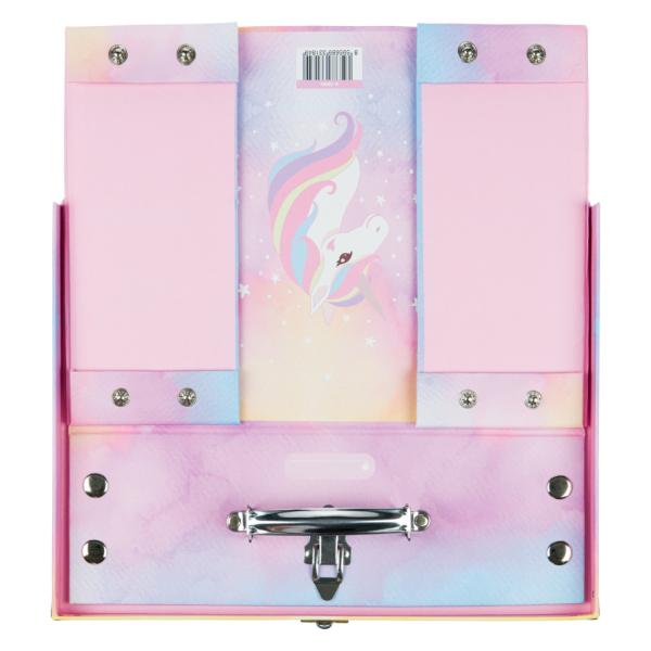 Skládací školský kufrík Rainbow Unicorn s kovaním (obrázek 4)