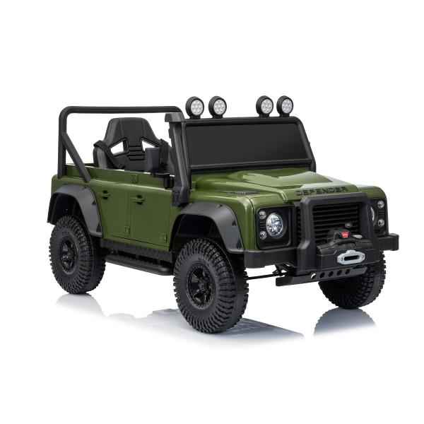 Elektrické autíčko Land Rover Defender 110 SVX 12V, zelené, 4X4 pohon, LED světla, přední