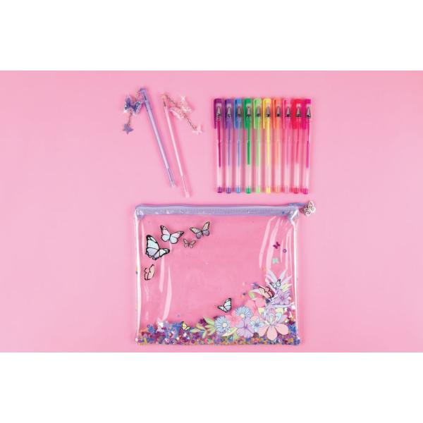 Třpytivá gelová pera, 12ks - Butterfly (obrázek 3)