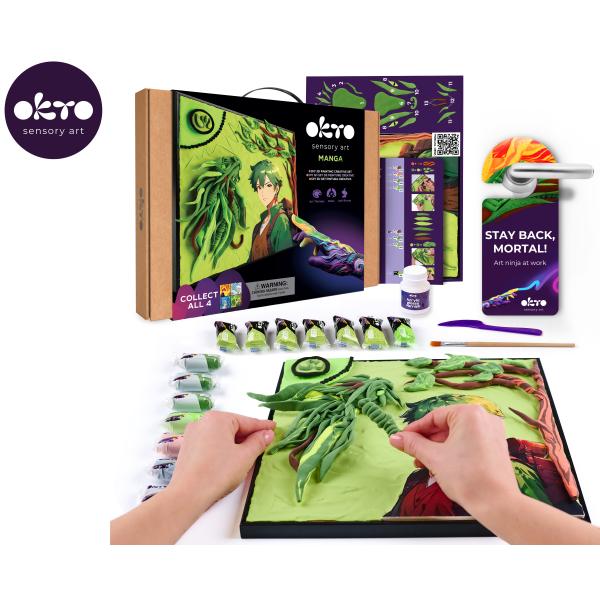 OKTO Manga motiv živlů „Krajina“ výtvarný set 30×40 cm