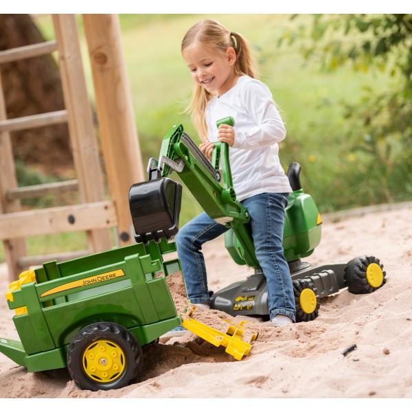 Rollytoys RollyDigger Pojízdný Otočný Bagr John Deere zelený