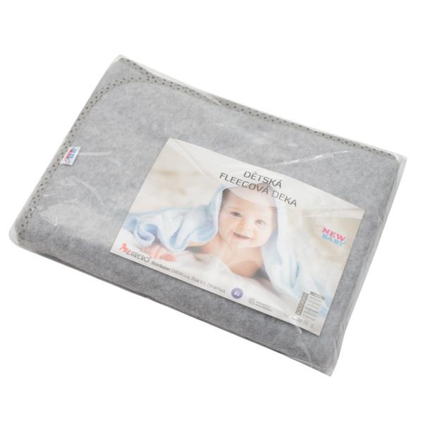 Dětská fleecová deka New Baby 100x75 šedá hvězdičky (obrázek 4)