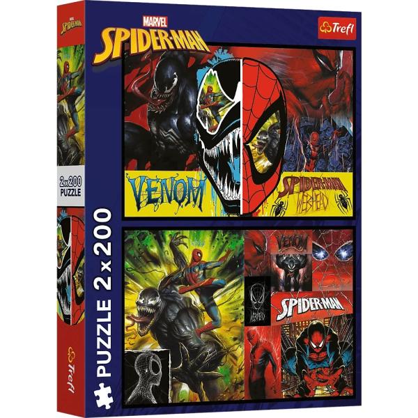 Trefl Puzzle Marvel 2 x 200 dílků Spiderman ve dne v noci