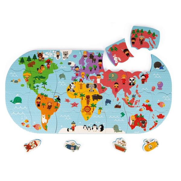 Janod Hračka do vody puzzle Mapa světa 28 ks (obrázek 8)