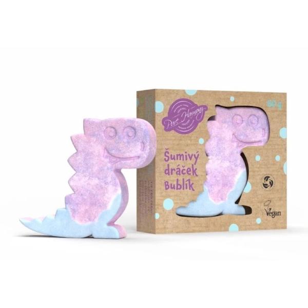 PURE HARMONY fizzer do kúpeľa šumivý dráčik Bublík s probiotikami Malina 60g