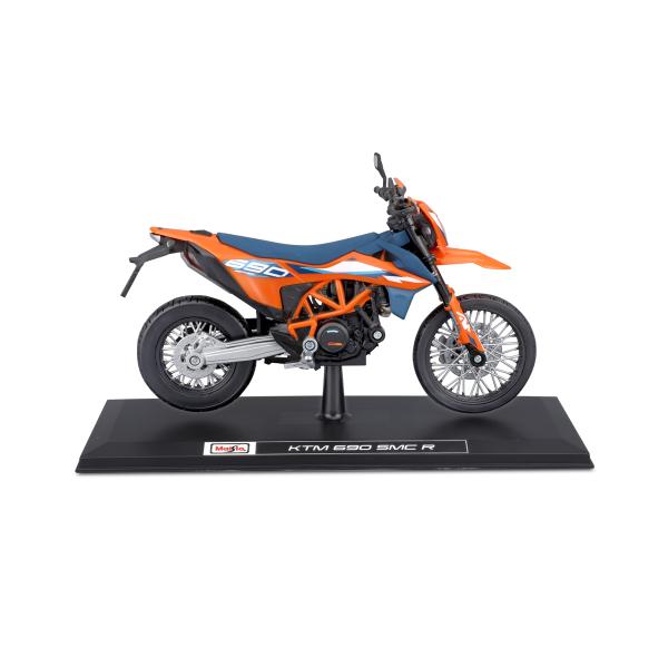 Maisto - Motocykl se stojanem, 2023 KTM 690 SMC R, oranžovo-modrá, 1:12 (obrázek 5)