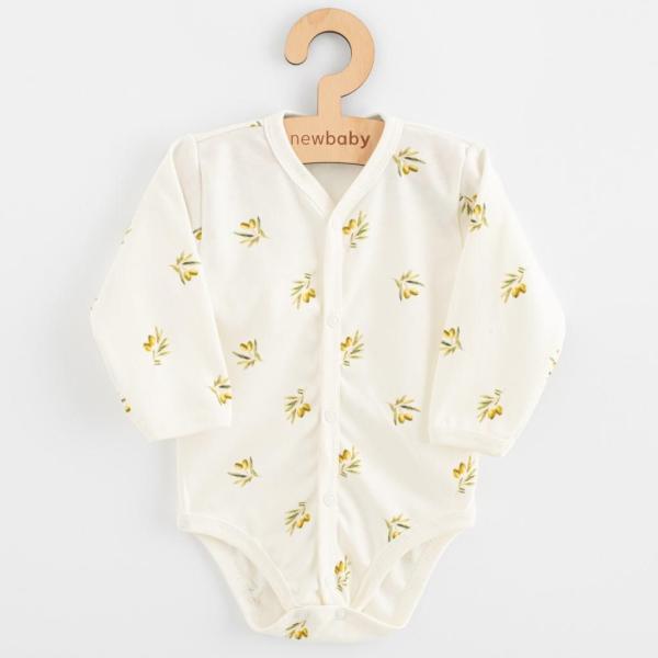 Kojenecké celorozepínací body s dlouhým rukávem z organické bavlny New Baby Olivy 62 (3-6m