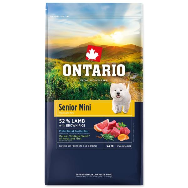 Krmivo Ontario Senior Mini Lamb & Brown Rice 6,5kg (obrázek 3)