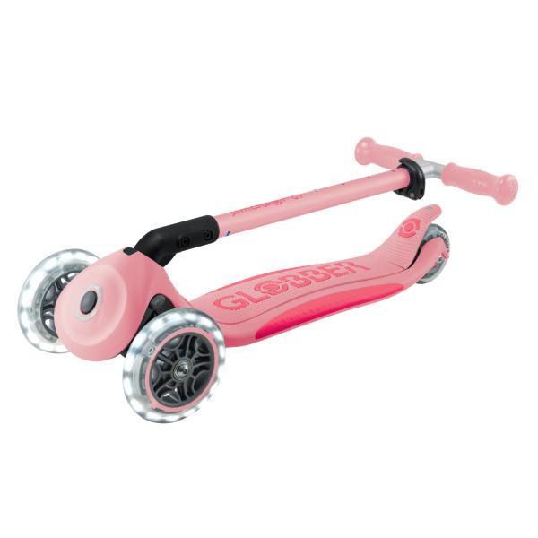 Globber dětská skládací koloběžka Elite Lights Pastel Pink (obrázek 4)