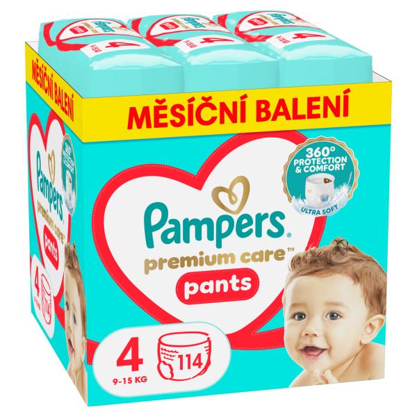 Pamper Nohavičky plienkové Premium Care veľ. 4 (9-15 kg) 114 ks